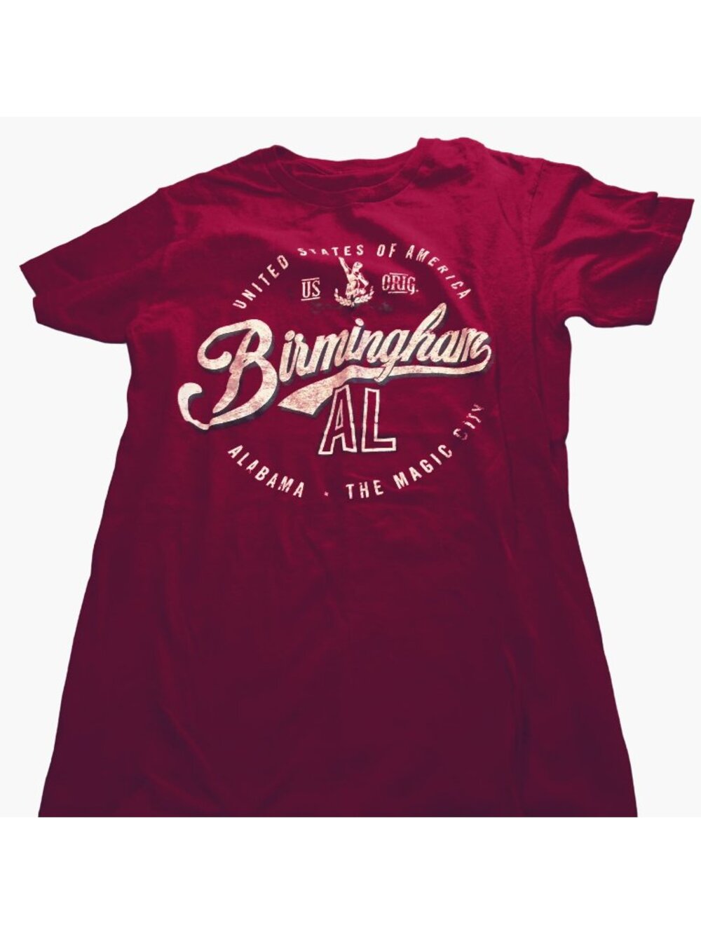 Birmingham Alabama T Shirt Tee Red White M Medium Magic City USA